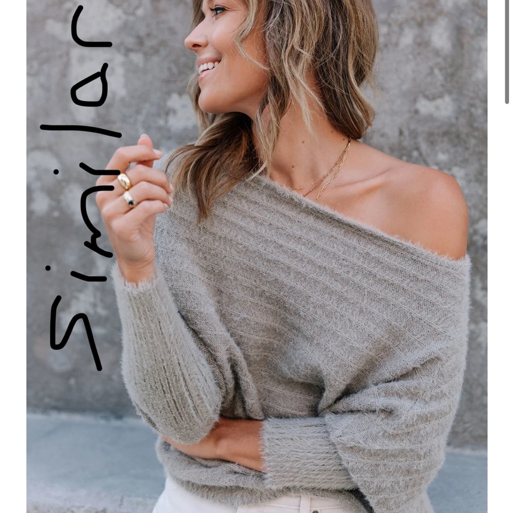 Love stitch off the shoulder slouchy sweater